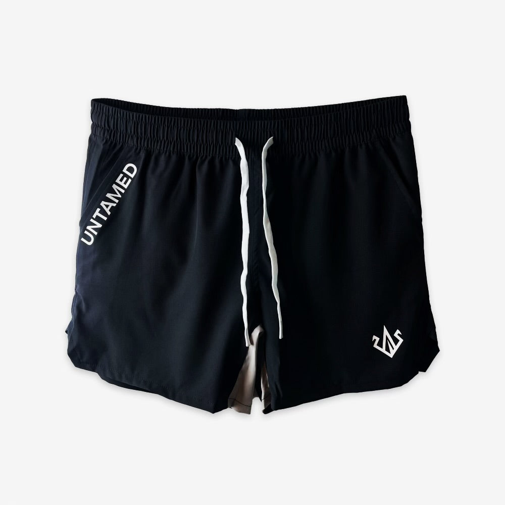 Black & Silver Two-Tone Shorts
