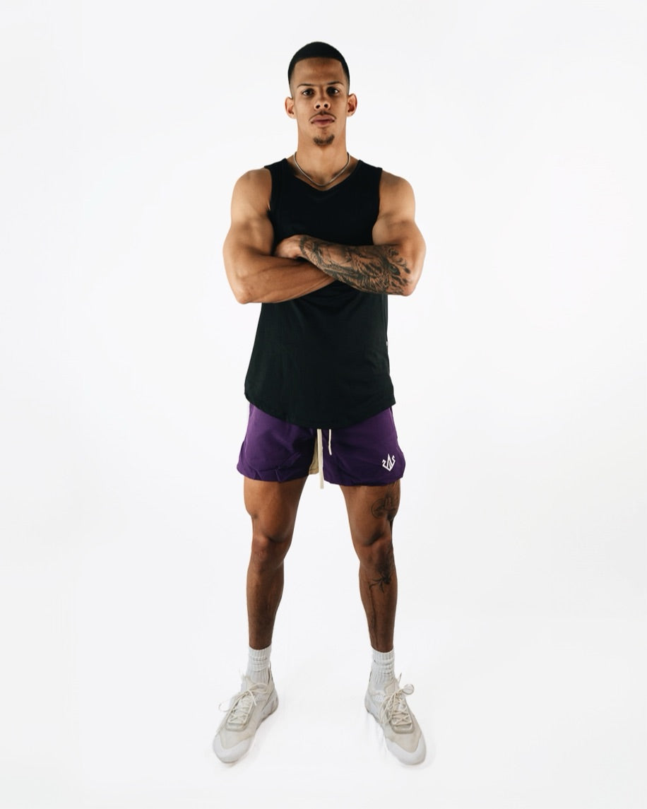 Midnight Purple Two-Tone Shorts