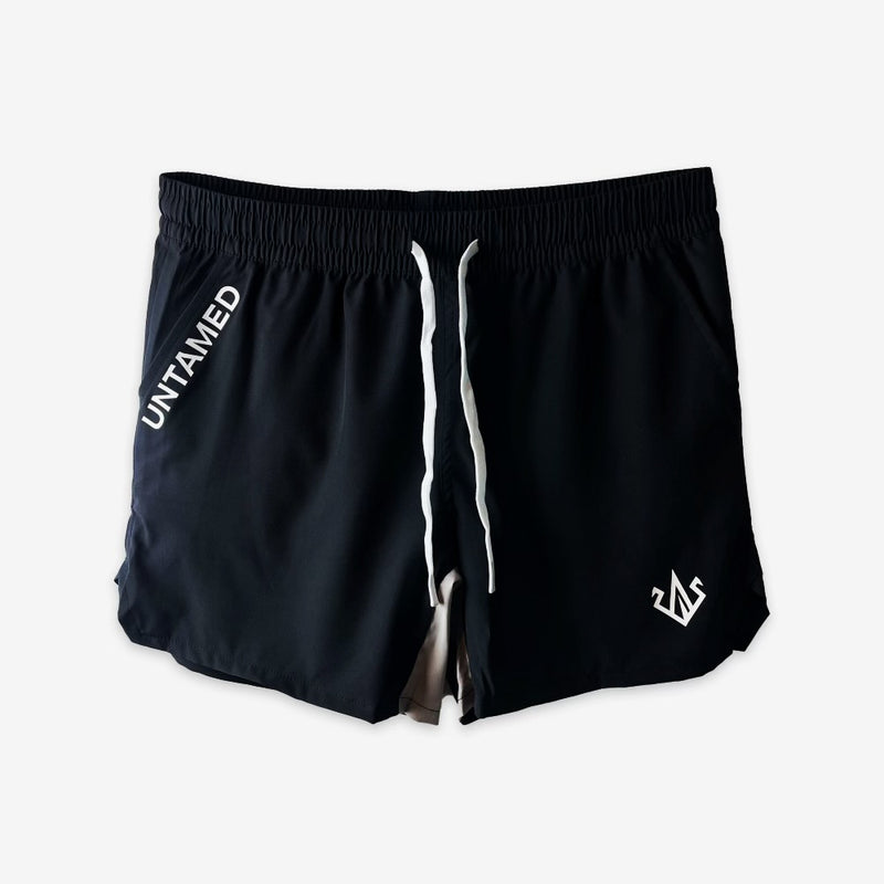 BLACK & SILVER TWO-TONE SHORTS